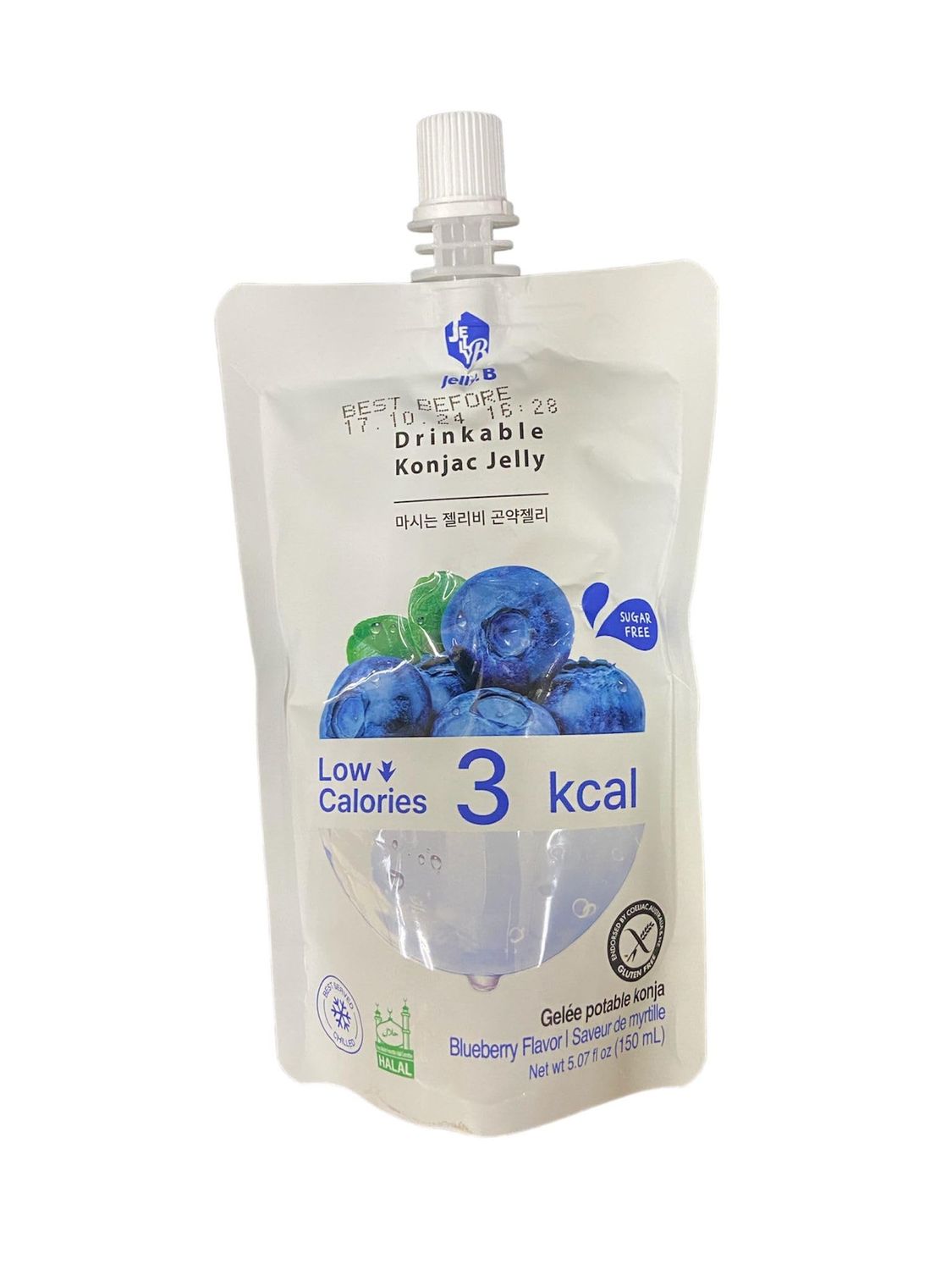 Jelly B Blueberry Konjac Jelly: Bursting with Juicy Blueberry Flavor - 5.07 Oz (pack of 10)
