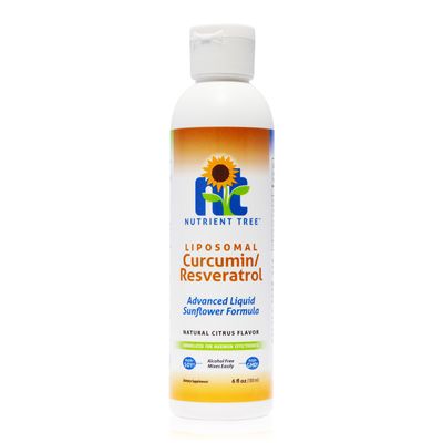 Nutrient Tree Liposomal Curcumin (Tumeric) and Resveratrol, Two powerful antioxidants, Alcohol free, No Soy or Gluten, Non-GMO Sunflower Oil