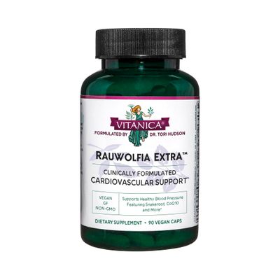 Vitanica Rauwolfia Extra - Heart Health Supplement - Supports Blood Pressure Already Within a Healthy Range - Supplement with Magnesium, CoQ10 &amp; Snakeroot - 90 Vegan Caps