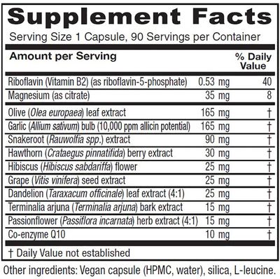 Vitanica Rauwolfia Extra - Heart Health Supplement - Supports Blood Pressure Already Within a Healthy Range - Supplement with Magnesium, CoQ10 &amp; Snakeroot - 90 Vegan Caps