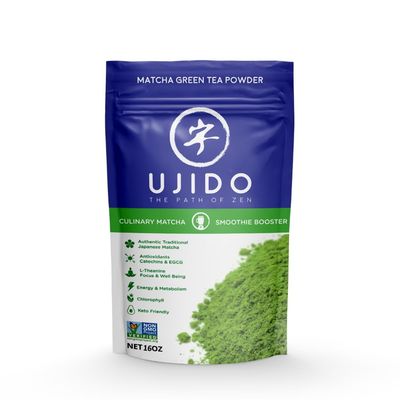 Ujido Culinary Matcha Smoothie Booster, 16 oz. - Japanese Culinary Grade Matcha Green Tea Powder - Hand-Picked Green Tea Leaf Powder - Antioxidant Superfood - For Smoothies &amp; Pastries - Keto Friendly