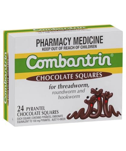 Combantrin Chocolate Squares - Convenient Family Treatment - 24 Squares - Made in Australia