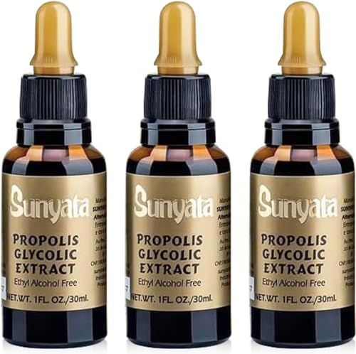 Sunyata Brazilian Green Bee Propolis Liquid Extract - No Alcohol, Natural Immune Support &amp; Antioxidant, 30ML (3 Pack)