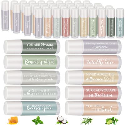 Swiffen 50 Sets Employee Appreciation Gifts Bulk for Coworkers Lip Balm Favors Thank You Team Gifts for Coworkers Staff Teachers Nurse Volunteer Appreciation, 5 Flavors
