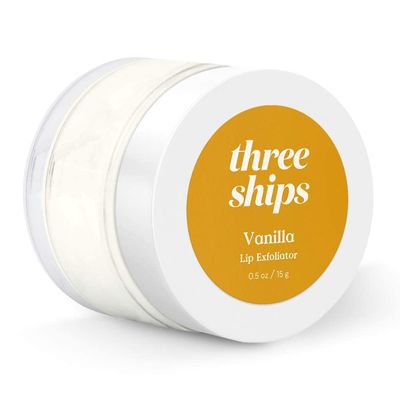 Three Ships Vanilla Lip Exfoliator - Vegan Lip Polish &amp; Moisturizer - As Seen on TV - Soothing, Hydrating &amp; Reviving Natural Lip Scrub for Dry, Damaged Lips, 15g