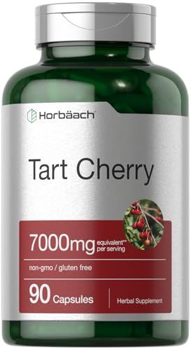 Horbach Tart Cherry Extract 7000mg | 90 Capsules | Traditional Herb Supplement | Non-GMO and Gluten Free Formula