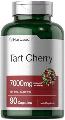 Horbach Tart Cherry Extract 7000mg | 90 Capsules | Traditional Herb Supplement | Non-GMO and Gluten Free Formula