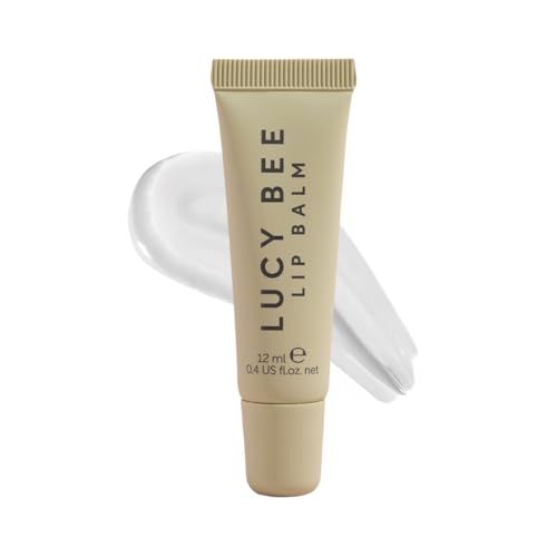 Lucy Bee Clear Lip Balm &amp; Gloss, Nourishing &amp; Hydrating Lip Balm, Mango &amp; Shea Butter, Avocado Oil &amp; Vitamin E, Vegan &amp; Cruelty-Free, Shade BARE (Clear), 0.4 fl oz