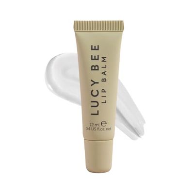 Lucy Bee Clear Lip Balm &amp; Gloss, Nourishing &amp; Hydrating Lip Balm, Mango &amp; Shea Butter, Avocado Oil &amp; Vitamin E, Vegan &amp; Cruelty-Free, Shade BARE (Clear), 0.4 fl oz
