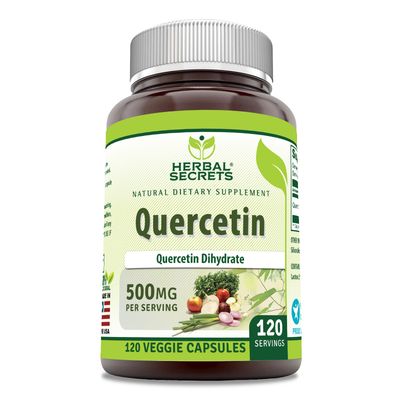 Herbal Secrets Quercetin 500 Mg Supplement | Non-GMO | Gluten-Free | Made in USA (1 Pack, 120 Count)