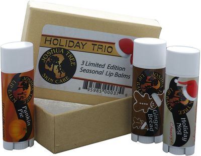 Joshua Tree Lip Balm - Holiday Trio Gift Set (Holiday Nogg, Ginger Bread and Punkin Pie)