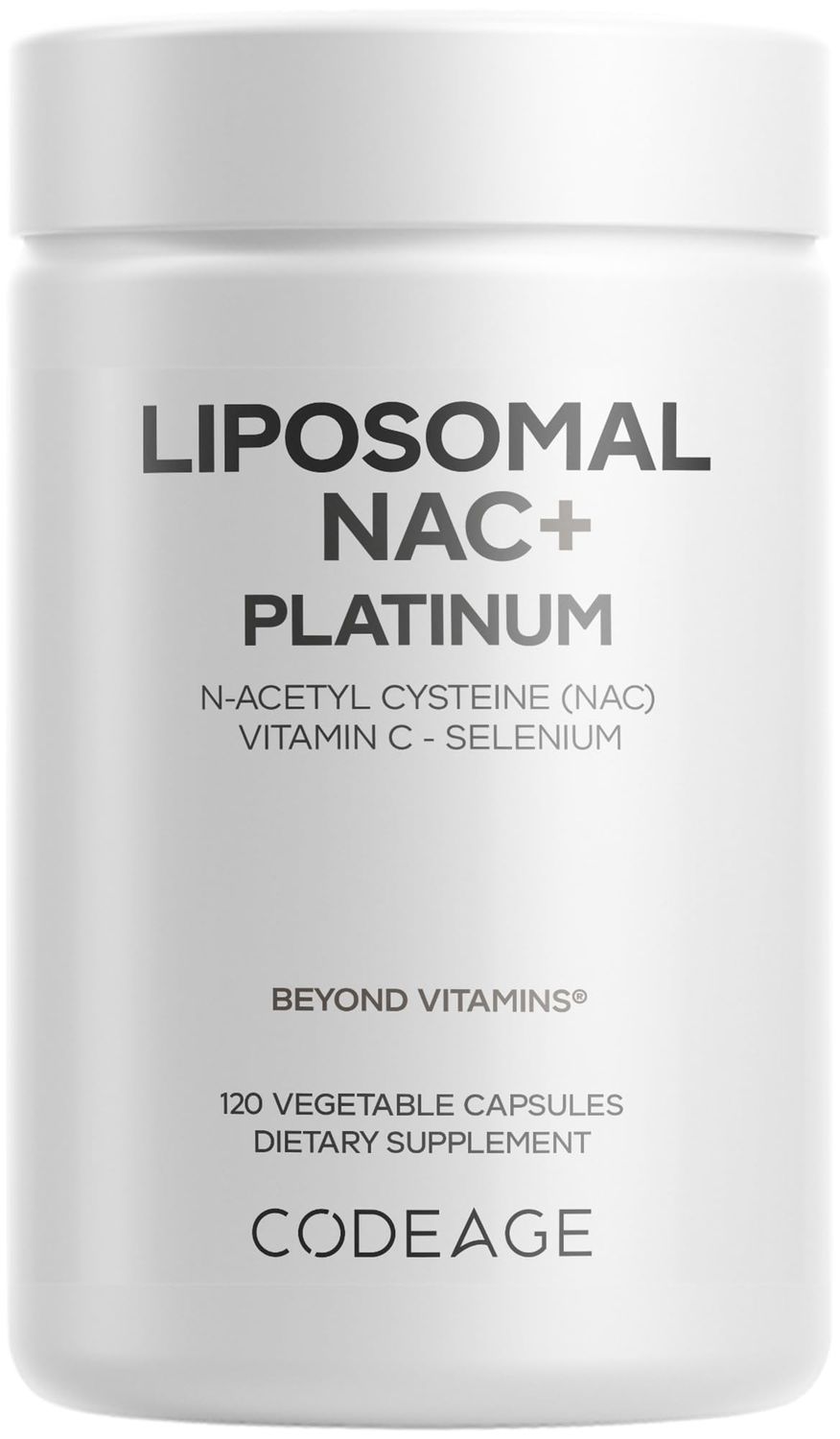 Codeage Liposomal NAC Platinum - N-Acetyl L-Cysteine, Vitamin C, Alpha Lipoic Acid, Selenium - 2-Month Supply - Helix Liposomal Delivery - Phospholipid - Non-GMO NAC Dietary Supplement - 120 Capsules