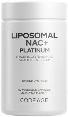 Codeage Liposomal NAC Platinum - N-Acetyl L-Cysteine, Vitamin C, Alpha Lipoic Acid, Selenium - 2-Month Supply - Helix Liposomal Delivery - Phospholipid - Non-GMO NAC Dietary Supplement - 120 Capsules