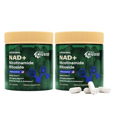 NIUSISE NAD Supplement, NAD Nicotinamide Riboside 900 Mg for Men and Women, Liposomal NAD Supplement with Nicotinamide Riboside, Resveratrol &amp; Quercetin, Energy, Boost NAD, 200 Capsules