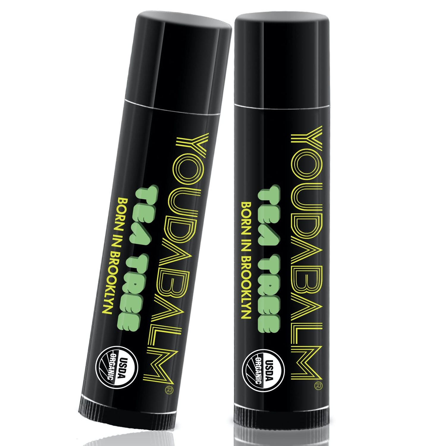 You Da Balm Organic Lip Balm, Tea Tree Flavor - 100 Natural Lip Moisturizer, USDA Certified - Lip Balm for Dry, Cracked Lips (2 Pack)