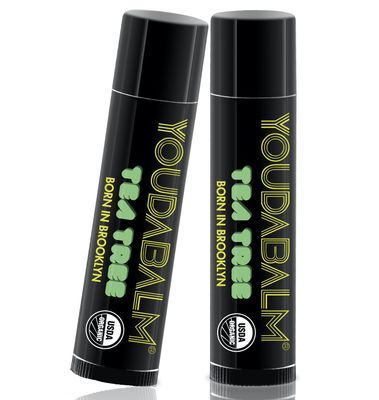 You Da Balm Organic Lip Balm, Tea Tree Flavor - 100 Natural Lip Moisturizer, USDA Certified - Lip Balm for Dry, Cracked Lips (2 Pack)