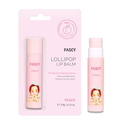 FASCY Lollipop Lip Balm Peach, Lip Balms &amp; Moisturizers, Korean Lip Balm, Korean Lip, Korean Lip Products, Paraben Free, Moisturizing, 0.13 Oz, (Peach)
