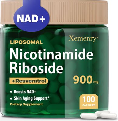 Liposomal NAD Supplement for Men &amp; Women - 100 Capsules | Nicotinamide Riboside, Resveratrol, NMN Alternative for Enhanced Energy &amp; Anti-Aging
