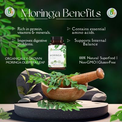 Moringa Capsulas Organicas(Organic Moringa Capsules) - 90 Vegan Caps, 1500 mg per Serving - 100 Natural Superfood - Non-GMO, Gluten-Free - Made in USA - Rich in Antioxidants &amp; Essential Amino Acids