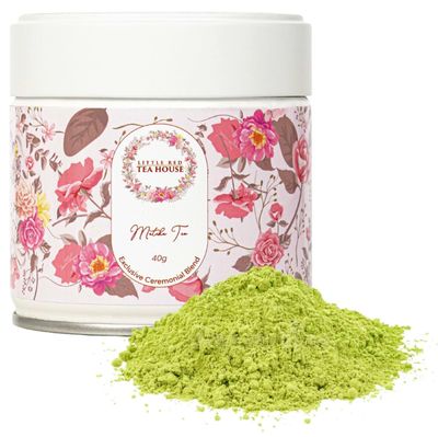 Little Red Tea House Matcha Green Tea Powder Authentic Japanese First Harvest Ceremonial Grade Matcha Powder Japanese Green Tea with Rich Umami Seaweed Flavor Green Tea Powder Tin - 20 servings