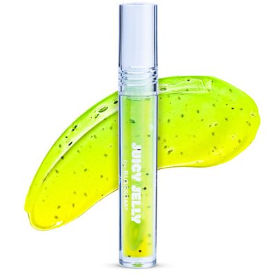 Blossom Lip Gloss Juicy Jelly Moisturizing Fruit Flavored Nourishing High Shine Lip Oil with Doe Foot Wand Applicator, 0.09oz, Pineapple