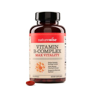 NatureWise Vitamin B Complex for Women and Men - with Folic Acid Biotin B1 B2 B3 B6 B12 - Support Cellular Energy &amp; Mental Clarity - Gluten &amp; Dairy Free, Non-GMO - 150 Softgels5-Month Supply