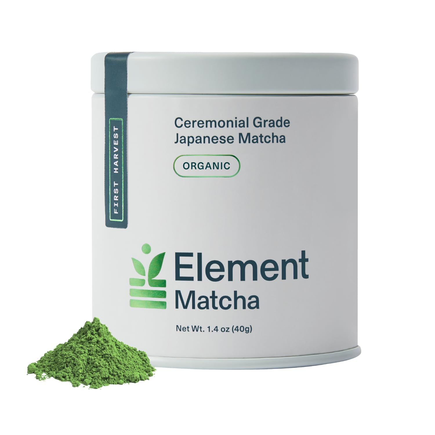 Element Matcha Ceremonial Grade 100 Organic Green Tea Matcha Powder - Authentic Japanese First Harvest for Tea and Lattes - Supports Skin, Calm Energy Superfood (1.4oz / 40g)