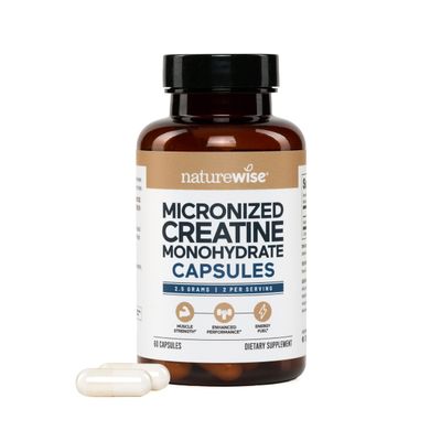 NatureWise Micronized Creatine Monohydrate Pills, 2500mg Per Serving - Creatine for Women &amp; Men - Pure, Unflavored, Supports Lean Muscle Mass, Endurance - 60 Capsules30-Day Supply