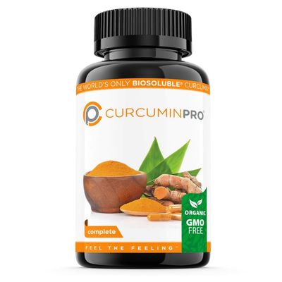 CurcuminPro Complete - High Absorption Turmeric Supplement. Protein-Powered Turmeric Curcumin Capsules with BioSoluble Curcumin for Maximum Effectiveness. Natural Curcumin Supplement (60 Count)