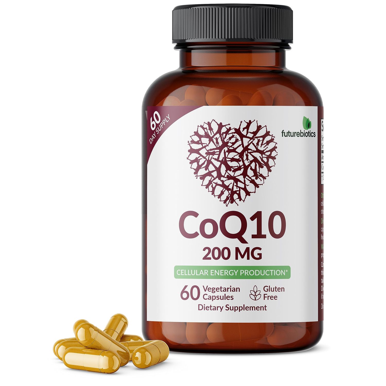 Futurebiotics CoQ10 200 MG Cellular Energy Production, 60 Vegetarian Capsules