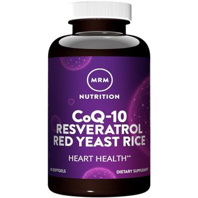 MRM Nutrition CoQ-10 Resveratrol Red Yeast Rice | Heart Health | Powerful antioxidants | Healthy Aging | Gluten-Free | 30 Servings