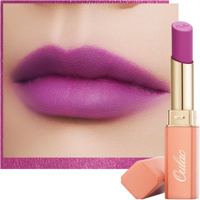 Oulac Violet Soft Matte Lipstick| Lipstick &amp; Blush Duo| Velvet Smooth Lip Stick| Highly Pigmented &amp; Misty Texture| Full Coverage Lip Stains Enriched with Rose Oil| Vegan &amp; Clean Beauty| Y11