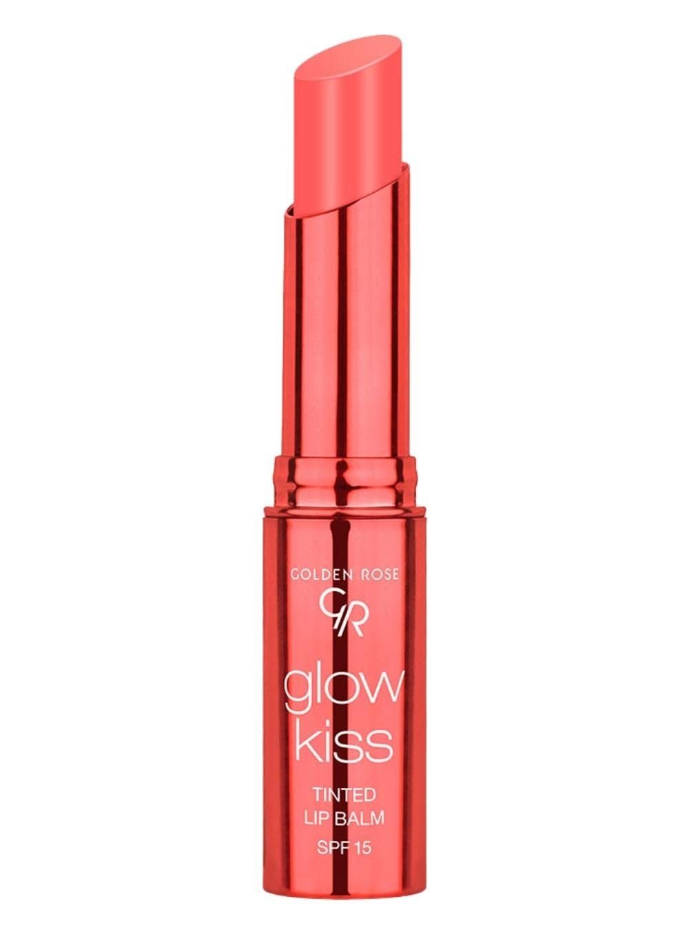 Golden Rose Cosmetics Glow Kiss Tinted Lip Balm with SPF15, Vegan Formula (Peach Shake)