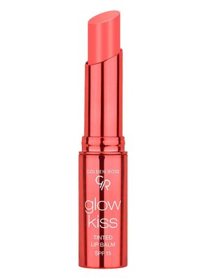 Golden Rose Cosmetics Glow Kiss Tinted Lip Balm with SPF15, Vegan Formula (Peach Shake)
