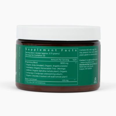 Solluna by Kimberly Snyder Glowing Greens Powder - Spirulina, Cordyceps, Chlorella, Moringa, Ashitaba, Amalaki, Monk Fruit - Superfood Supplement for Energy & Mood (30 Servings) Vegan & Non-GMO