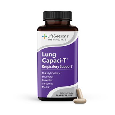 Lung Capaci-T - Respiratory Support Supplement - CoQ10, N-Acetyl Cysteine, Boswellia, Eucalyptus, Mullein, Green Tea, Nettle &amp; Peppermint - Increases Oxygen Capacity &amp; Reduces Mucus - 90 Capsules