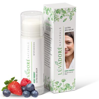 Ultra Big Lip Balm Stick VERY BERRY - Natural Waterproof Lip Moisturizer for Dry, Chapped Lips - Nourishing and Hydrating Formula - Enriched with Beeswax, Shea Butter