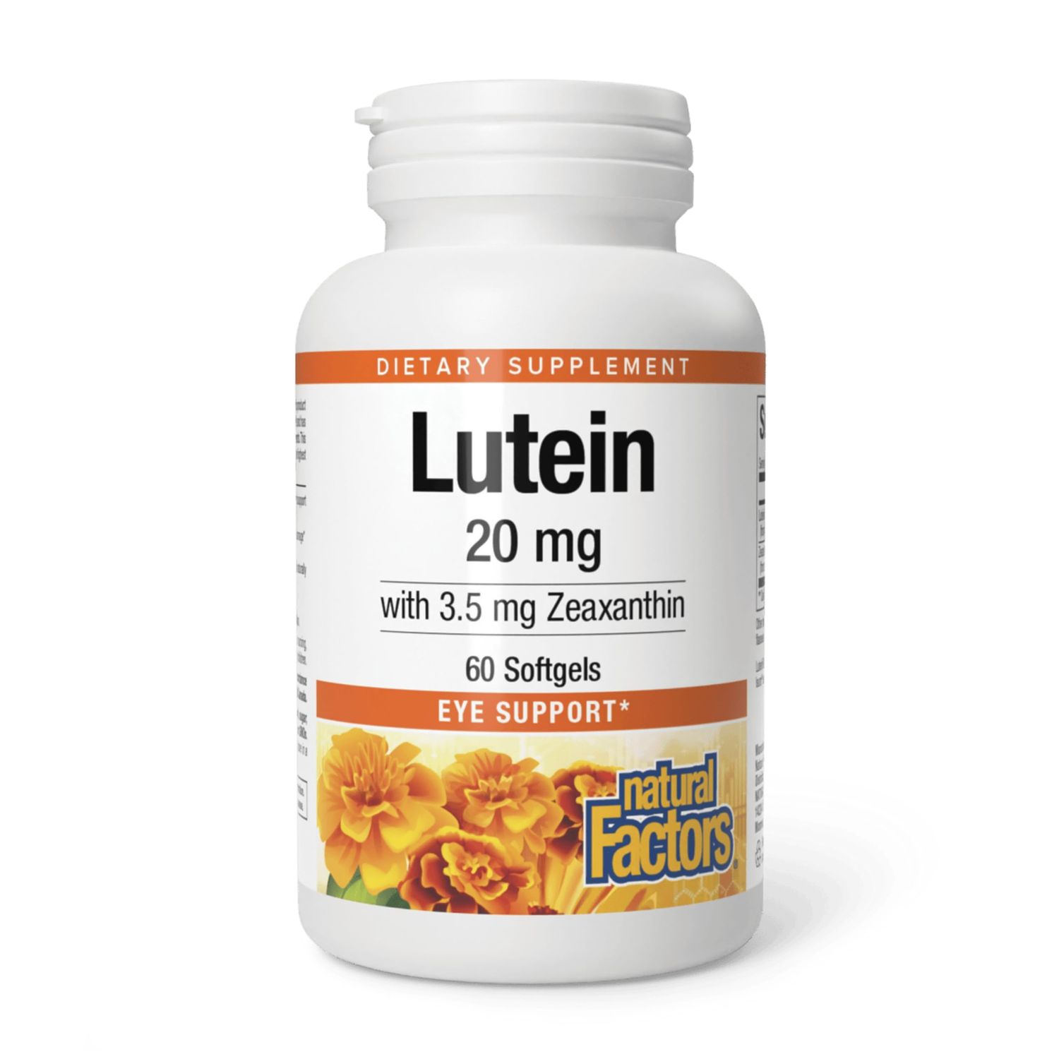 Natural Factors - Lutein 20mg, Natural Antioxidant to Support Eye Health, 60 Soft Gels