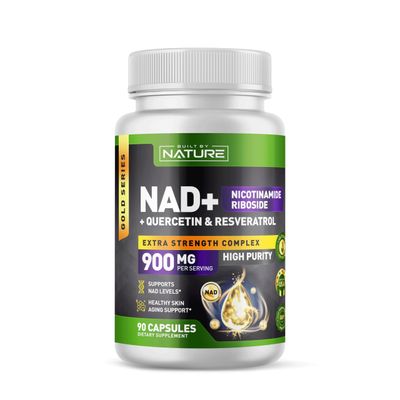 Built by Nature NAD Supplement - Nicotinamide Riboside with Resveratrol &amp; Quercetin - Extra Strength NAD Complex for Healthy Skin Aging, Energy &amp; Cellular Support - 90 Capsules