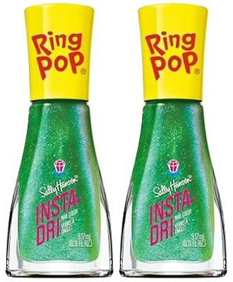 Sally Hansen Insta-Dri, Ring S-melon like Summer, Quick Dry, Long Lasting, Streak-Free Shine, Green Nail Polish - Pack of 2