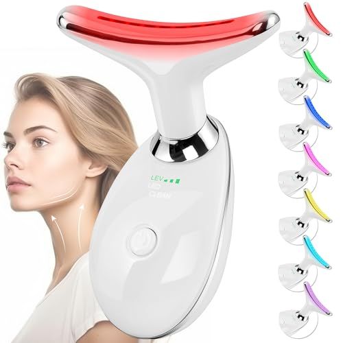 Facial Massager Red-Light-Therapy-for-Face and Neck, Face culpting Wand with 7 Color