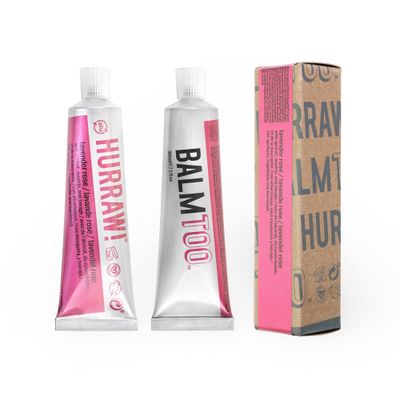 Hurraw! Balmtoo Squeezable Balm, Lavender Rose: Thick, ultra-moisturizing. Anywhere application. Body, face, lips, neck, fingers, toes. 1 tube 7 sticks of lip balm. Natural, Organic. Made in USA