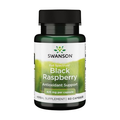 Swanson Black Raspberry - Herbal Supplement Promoting Overall Wellness Support - Natural Source of Flavonoids &amp; Vitamin C - (60 Capsules, 425mg Each)