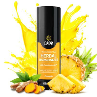 Herbal Harmonizer with CleanCurcumin(TM) - Multi Botanical Antioxidants Supplement - Water Soluble - Nano Curcumin - Holistic Wellness Defender - Healthy Drink Mix (4 fl.oz, Pineapple)