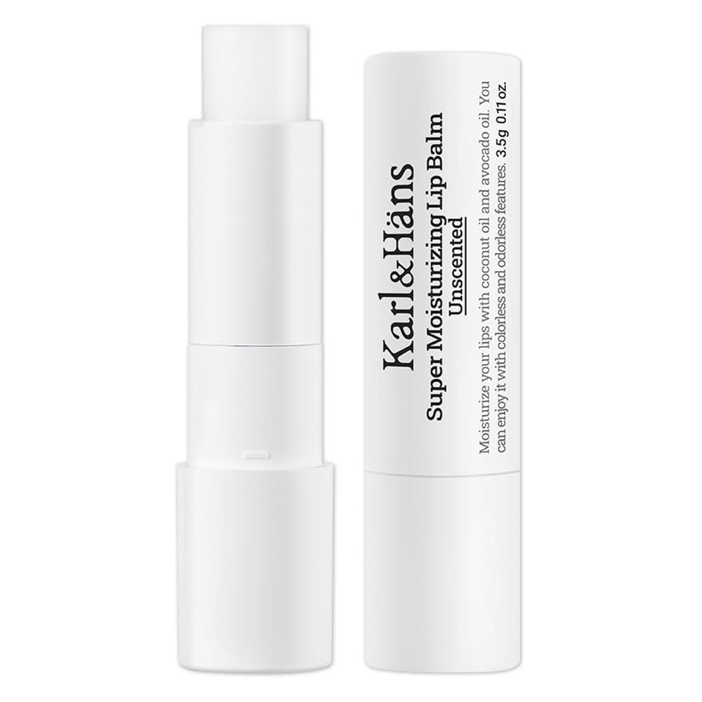 Karl&amp;Hans Super Moisturizing Lip Balm - Unscented with Coconut &amp; Avocado Oil for Lip Repair and Care, Soothes and Hydrates Dry Lips with Natural and Nourishing Formula - 1 Count