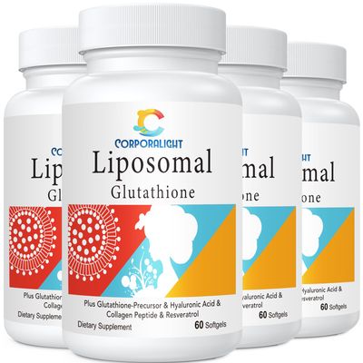 CORPORALIGHT Liposomal Glutathione Softgel, High Absorption - Glutathione Supplement, Made in USA, Master Antioxidant, Gluten Free, 240 Softgels