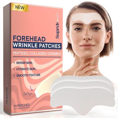 SupreH Forehead Wrinkle Patches For Anti-Wrinkle: Facial Wrinkle Patches for Forehead Fine Lines &amp; Frown Lines - Overnight Mask with Peptide 14