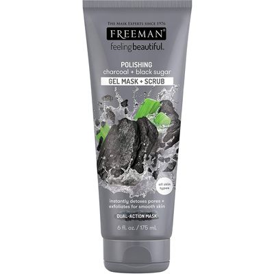 Freeman Feeling Beautiful Facial Polishing Mask, Charcoal &amp; Black Sugar 6 oz (Pack of 6)
