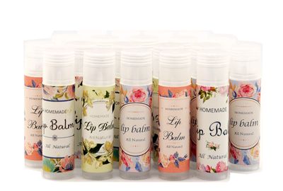ZZYBIA Assorted T2 Adensive Lip Balm Label Sticker for Container - 100pcs Paper Stickers