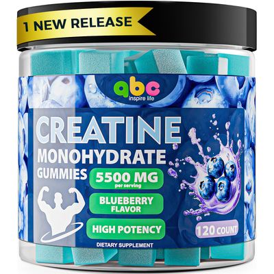 99.99 Creatine Monohydrate Gummies 5500mg for Men 5X Energy 120 Count Chewable Creatine Monohydrate Gummies for Muscle Support,Energy Boost Preworkout Gummy Supplement &amp; Recovery Blueberry Flavored